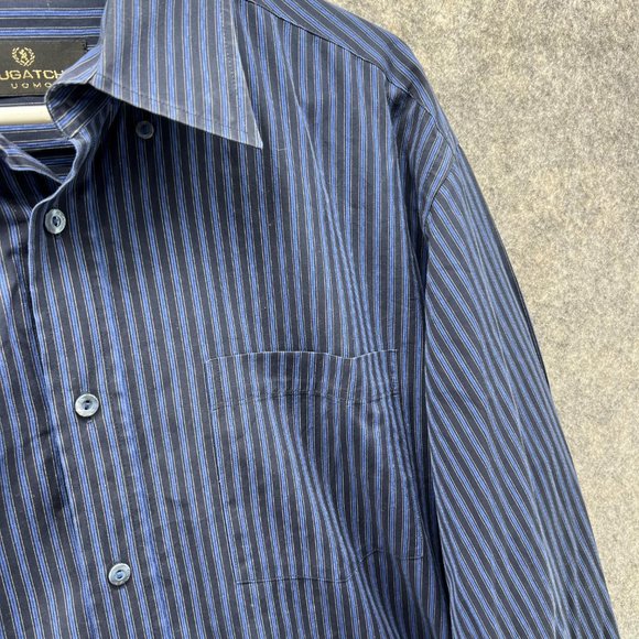 Bugatchi Shirt Men Large Adult Blue Casual Button Down Outdoors Dress Pockets - Picture 4 of 12